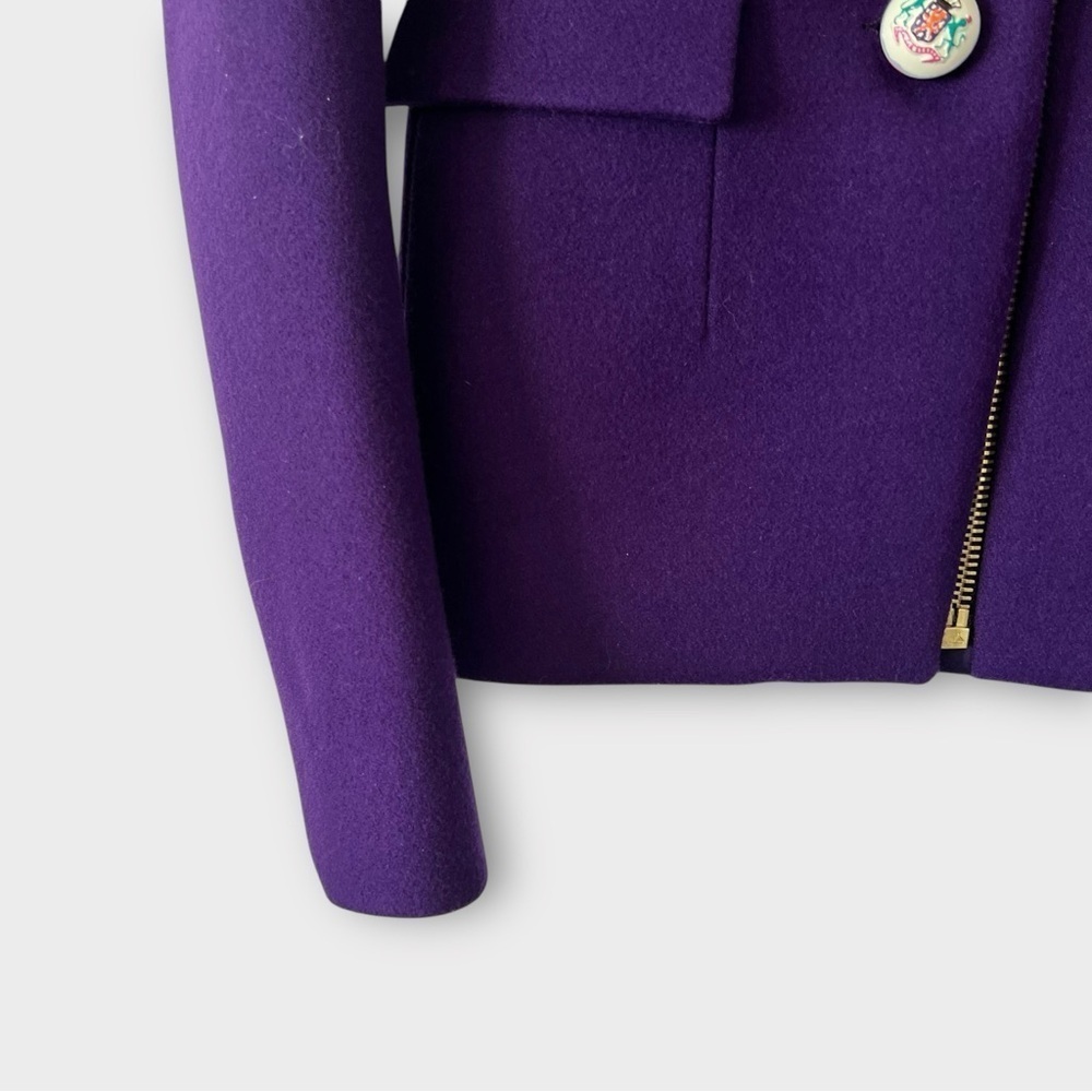 Balenciaga Schoolboy Blazer Purple Velvet Trim – F/W 2007 – Sz 38 Made in Italy - Picture 15 of 16